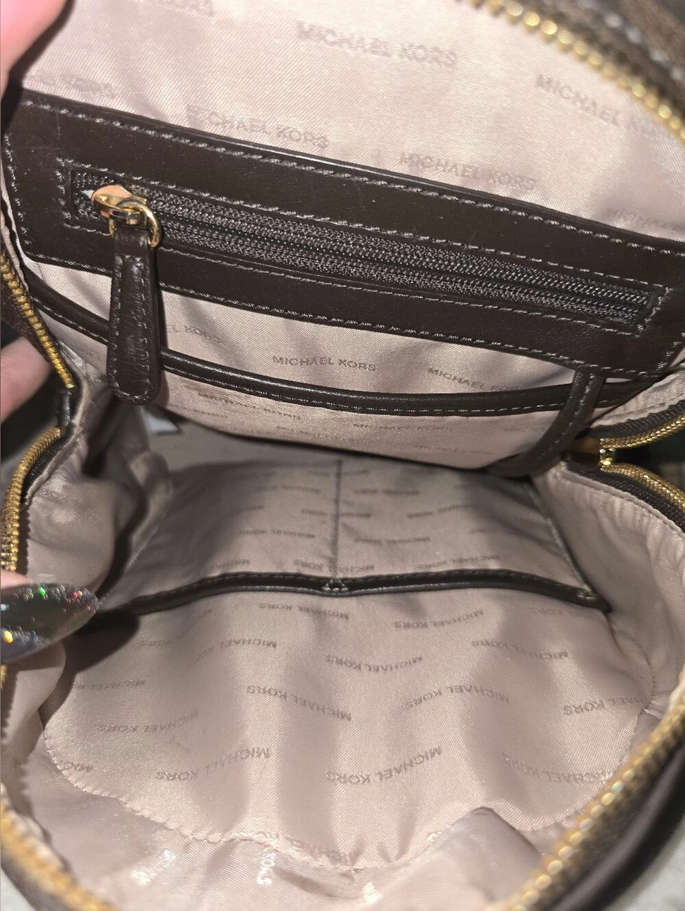 Michael Kors Rhea Signature Shearling-Trim Backpack